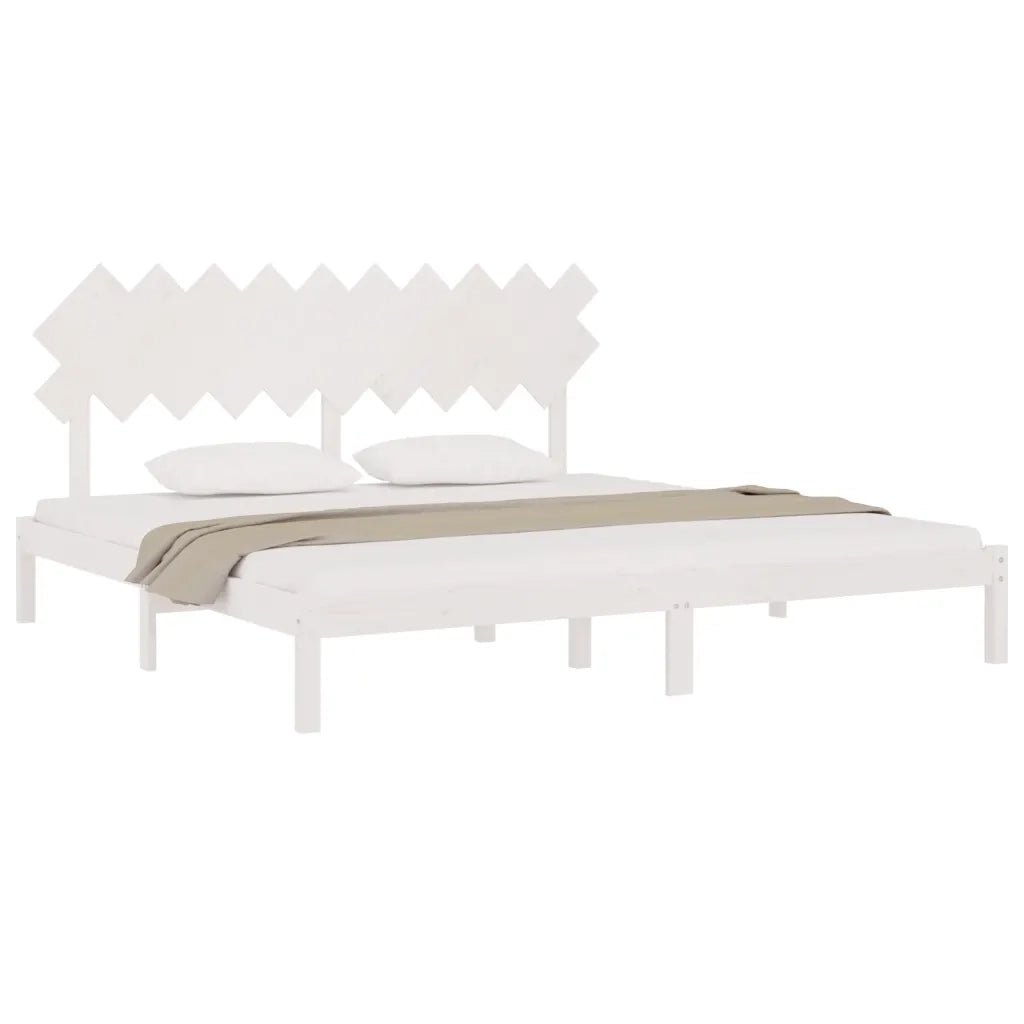Giroletto-Struttura Letto Bianco 200x200 cm in Legno Massello 892787