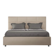 Letto queen size contenitore imbottito 150x200 similpelle tortora Mika