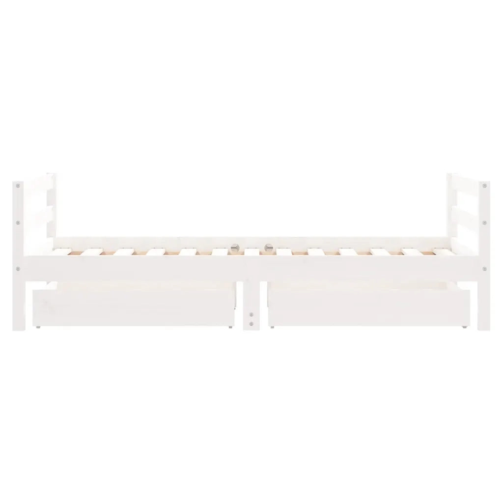 Giroletto Bambini con Cassetti Bianco 80x160 cm Massello Pino 834445