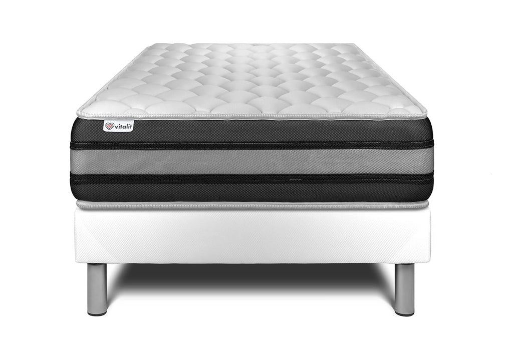Letto con materasso VITAL SPRING ZEN 120 x 190 cm Rete kit Bianco
