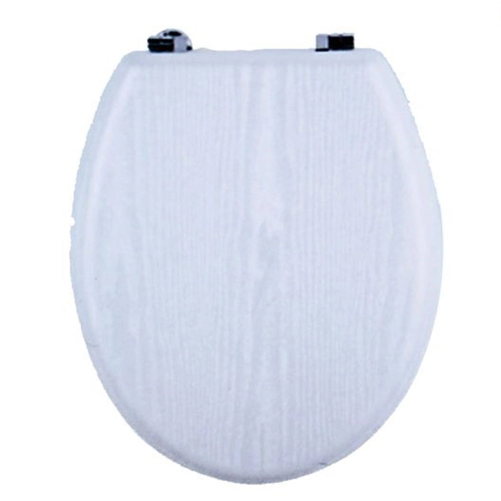 Trade Shop - Copriwater Copri Sedile Wc Water Bagno Universale Con Cerniere Legno Bianco 52951a -