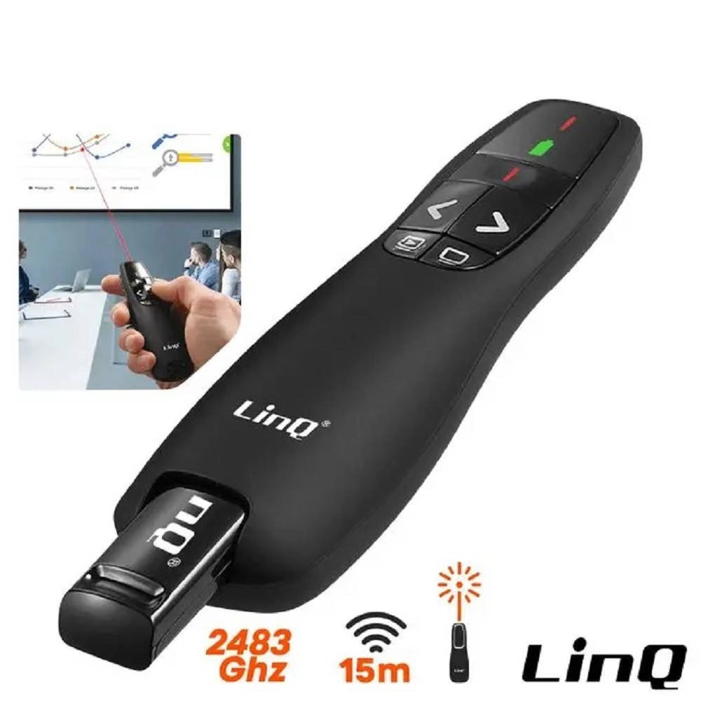 Trade Shop - Penna Gira Pagine Laser Wireless Puntatore Telecomando Per Presentazioni Fy8302 -