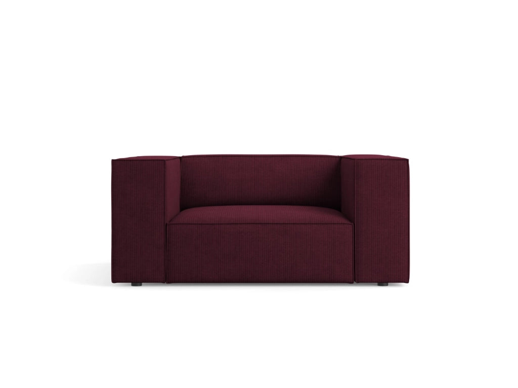 Cosmopolitan Design - Poltrona "Arendal" in ciniglia con effetto a coste rubino 