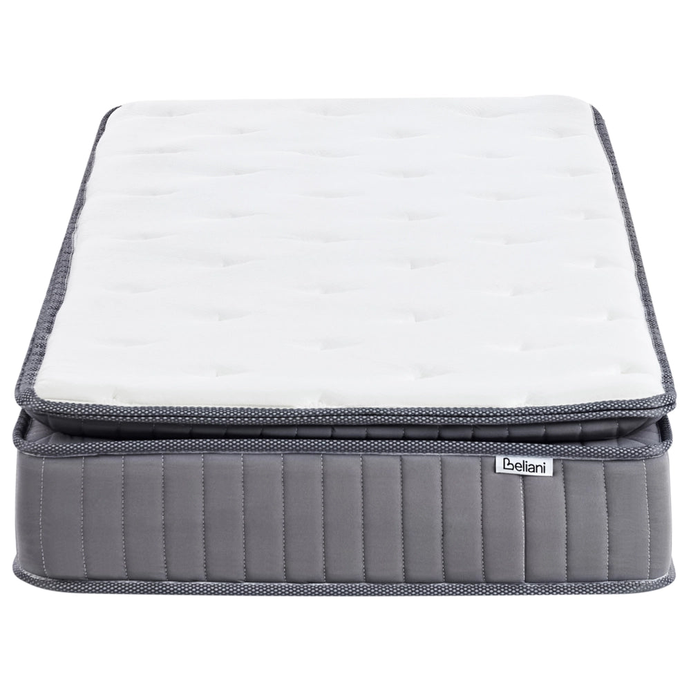 Materasso a molle insacchettate EU misura singola 90 x 200 cm con imbottitura in memory foam rinfrescante rivestimento rimovibile 3 piedi dura rigidità design moderno trapuntato