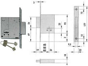1pz serratura da infilare doppia mappa 57223 - mm.40 piastra mm.22x175h. (57223 cod:ferx.fer201018