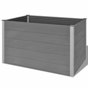 Fioriera rialzata per piante e fiori giardino WPC 150 x 100 x 91 cm grigio 02_0001239