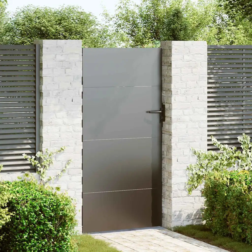 vidaXL Cancello da giardino con blocco Nero 105 x 175 cm