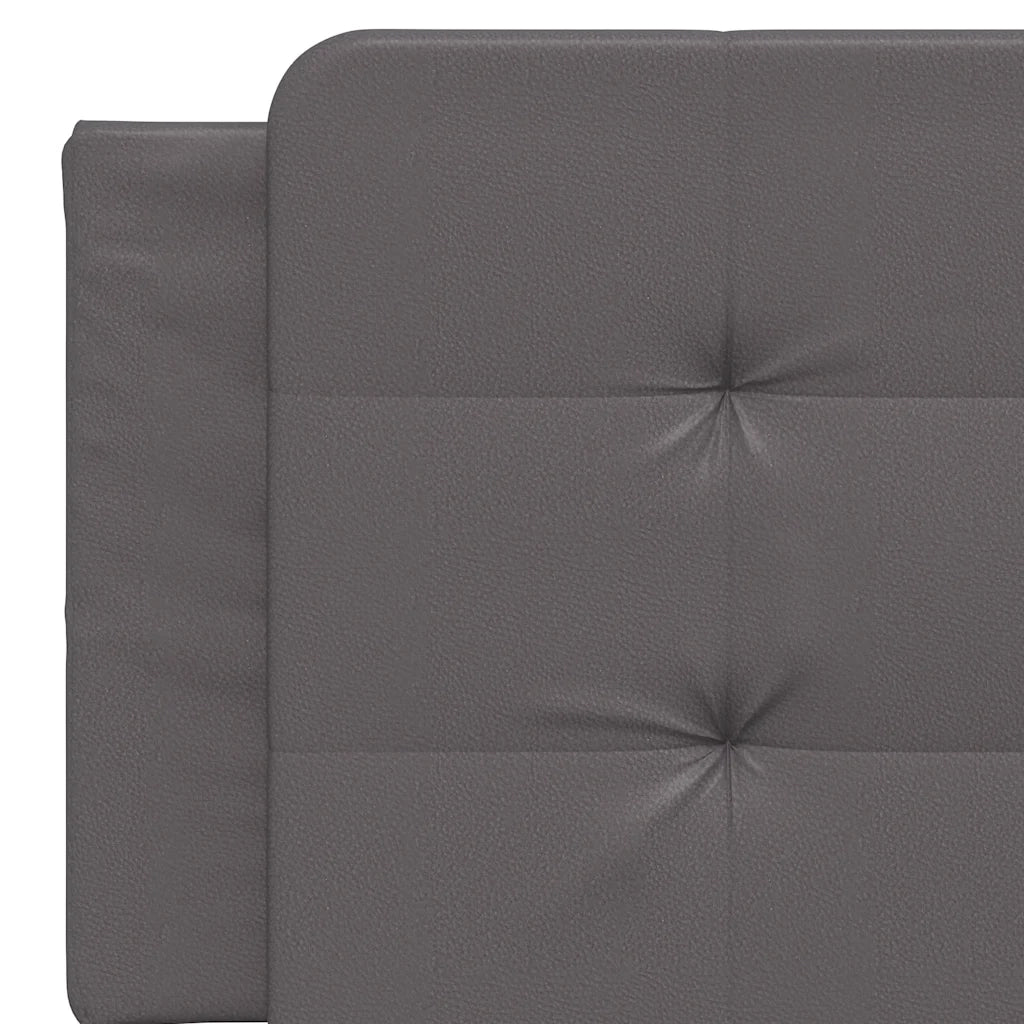 Giroletto con Testiera Grigio 160x200 cm in Similpelle