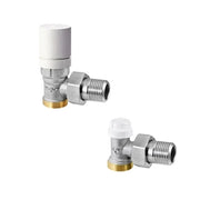 KIT TERMOSTATIZZABILE CON VALVOLA E DETENTORE AD ANGOLO PER RAME E PE- 3/8- RBM- pezzi 1