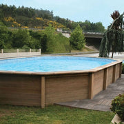Piscina in pietra ricostruita effetto legno NATURALIS 6,35 x 4,72 x h 1,40 m Tipo filtrazione: Filtrazione a sabbia + Locale Tecnico