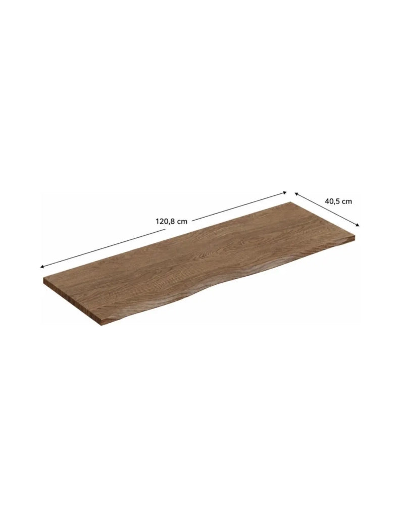 Piano per lavabo NATOURA 120,8 cm in MDF effetto rovere scuro con bordo naturale