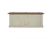 Cassapanca baule in legno Shabby chic ap bianca anticata e miele