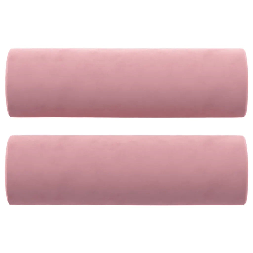Divano a 2 Posti con Cuscini Rosa 120 cm in Velluto