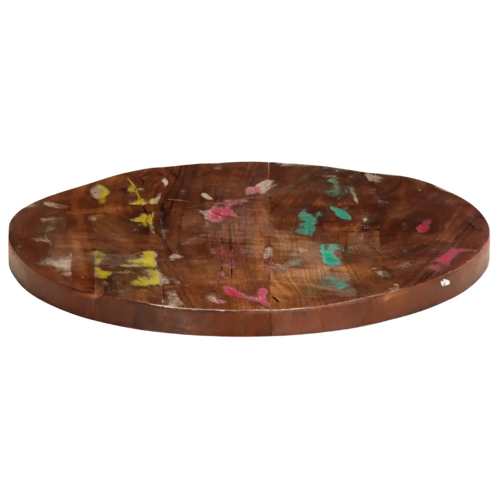 Piano per Tavolo Ø 40x3,8 cm Rotondo Legno Massello di Recupero 370019