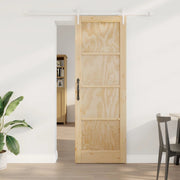 Porta scorrevole ORKDAL Naturale e Bianco 73,5 x 211 cm
