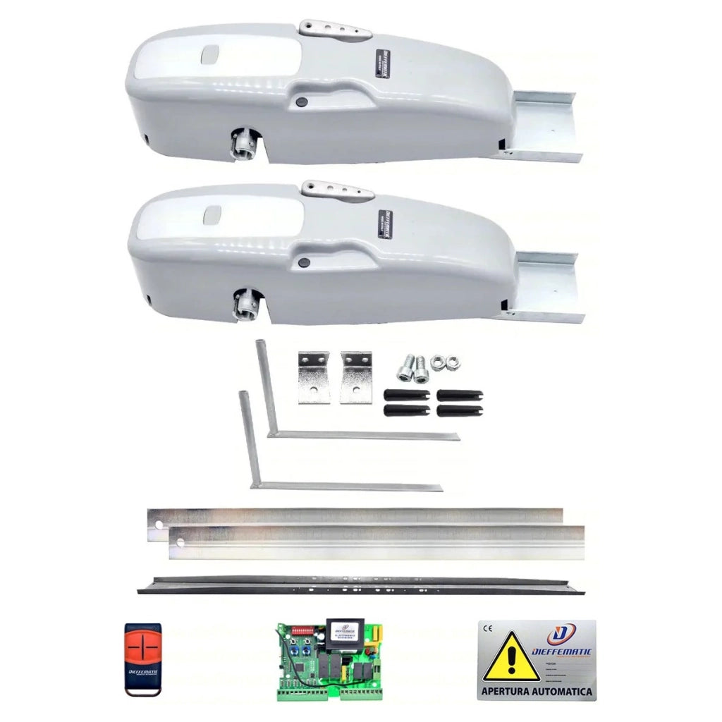 KIT ROCKET 2 MOTORI PORTA BASCULANTE CONTRAPPESO BRACCI DRITTI 230V NO SALDATURE