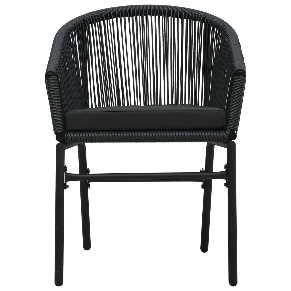 Set Mobili da Pranzo per Giardino 3 pz | Set Salotto da Giardino Nero
