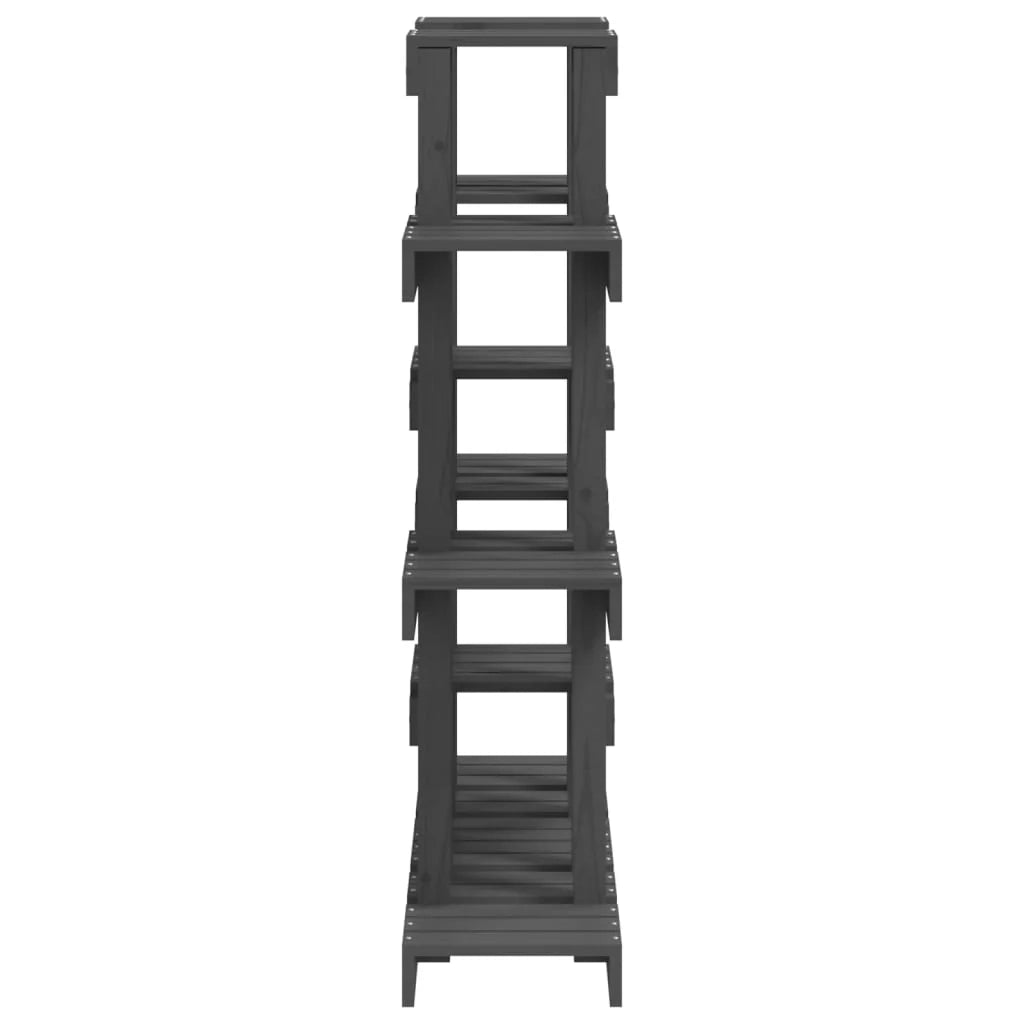 Portavasi mobiletto portafiori 104,5 x 25 x 109,5 cm legno massello di pino grigio 02_0045234