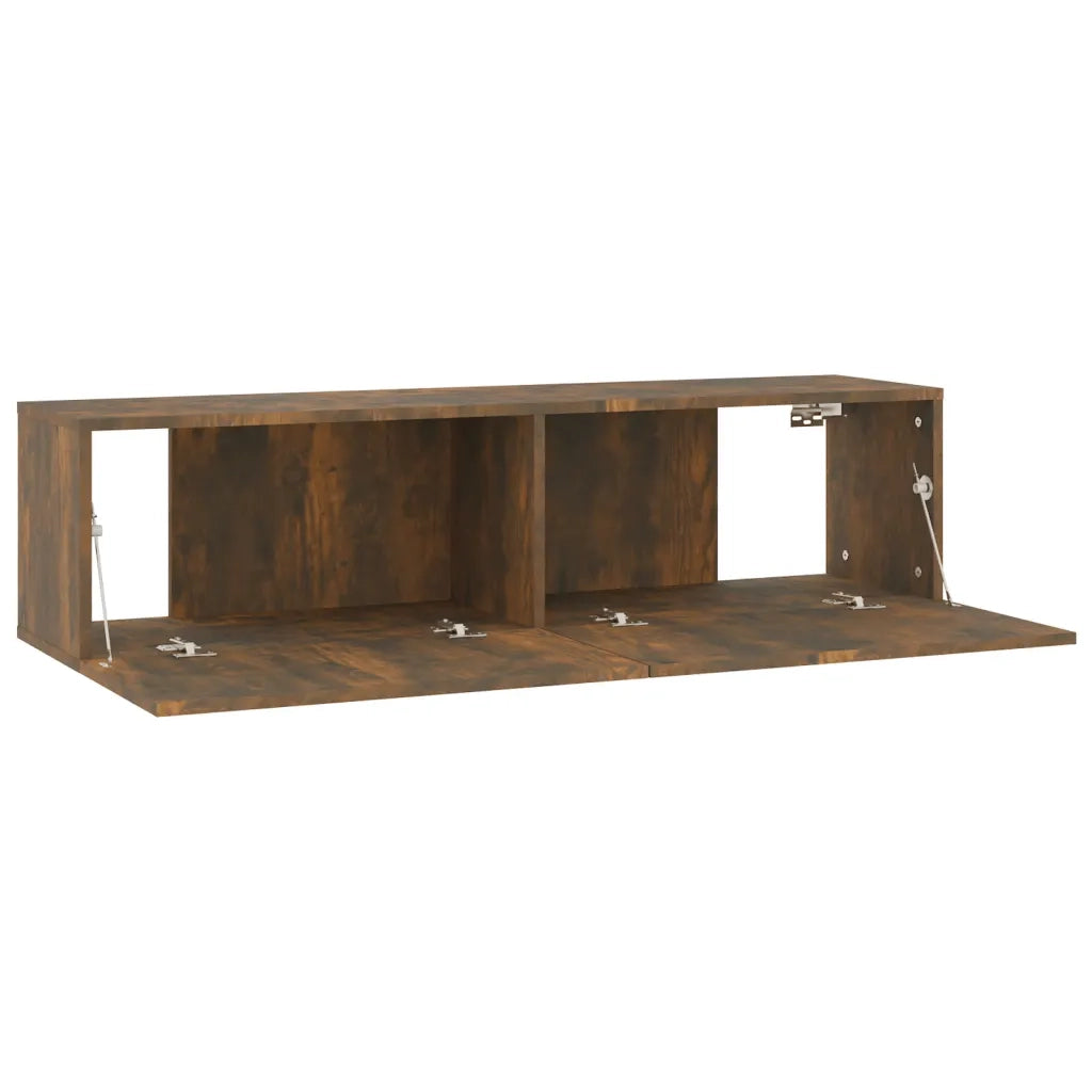 Mobile TV a Parete Rovere Fumo 120x30x30cm Legno Ingegnerizzato 815099