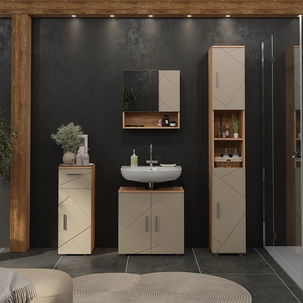 Vicco Set di mobili da bagno Beige 4 parti