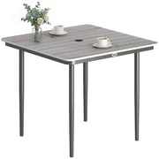 Tavolo da pranzo per esterni rettangolare per 4 persone con foro ombrellone ¨C zephmum ¨C 85x85x72.5 cm grigio