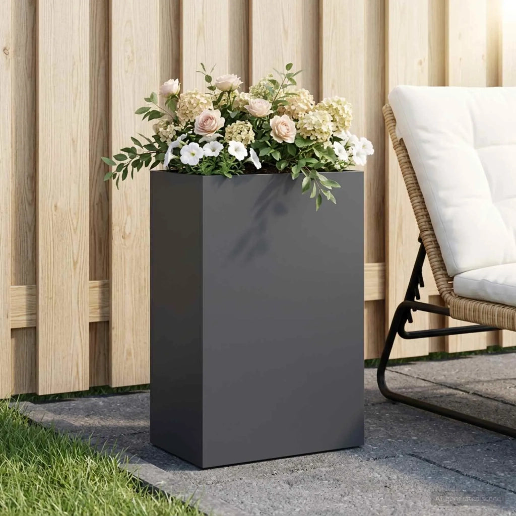 Vaso da giardino Antracite 40 x 30 x 75 cm 8005502