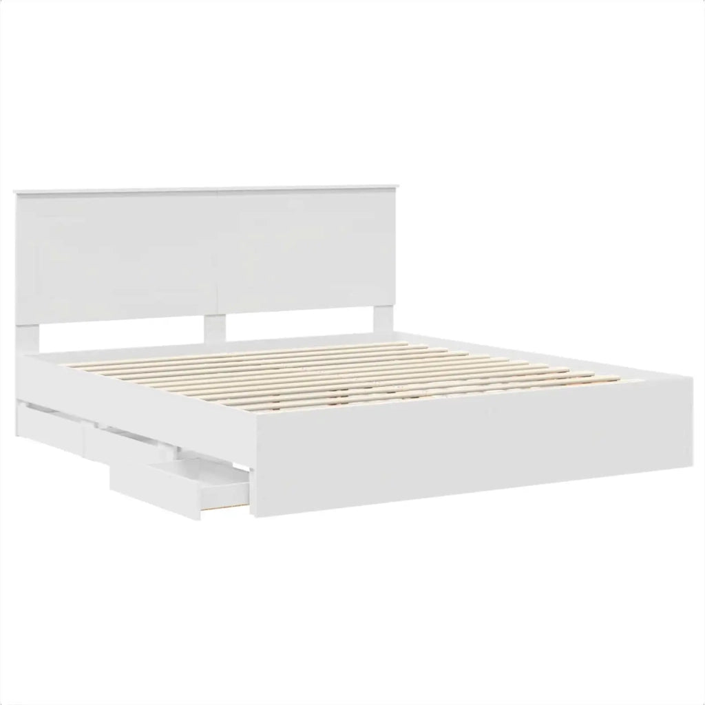 Struttura del letto Bianco 200 x 200 cm Legno Ingegnerizzato