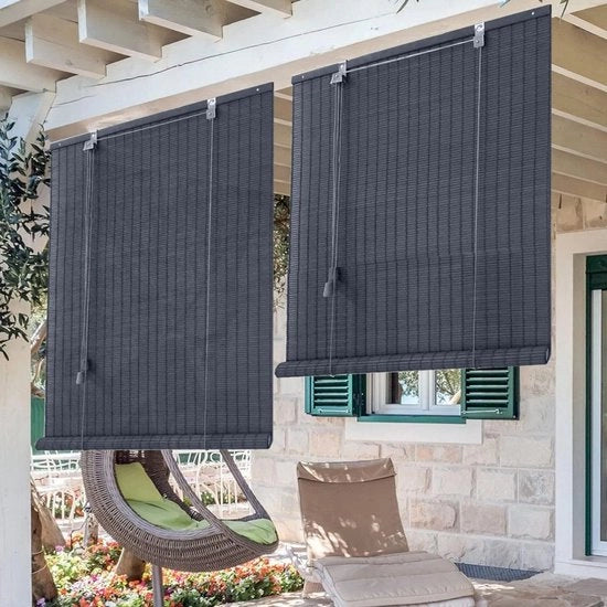 Ombrelloni in bambù tessuti per esterni 100 x 250 cm - resistenti alle intemperie - sostenibili per finestre