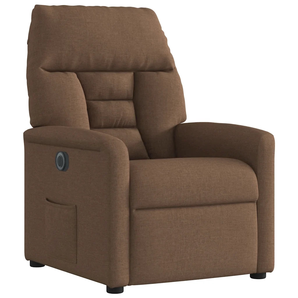 Poltrona Elettrica Reclinabile Marrone in Tessuto 3303016