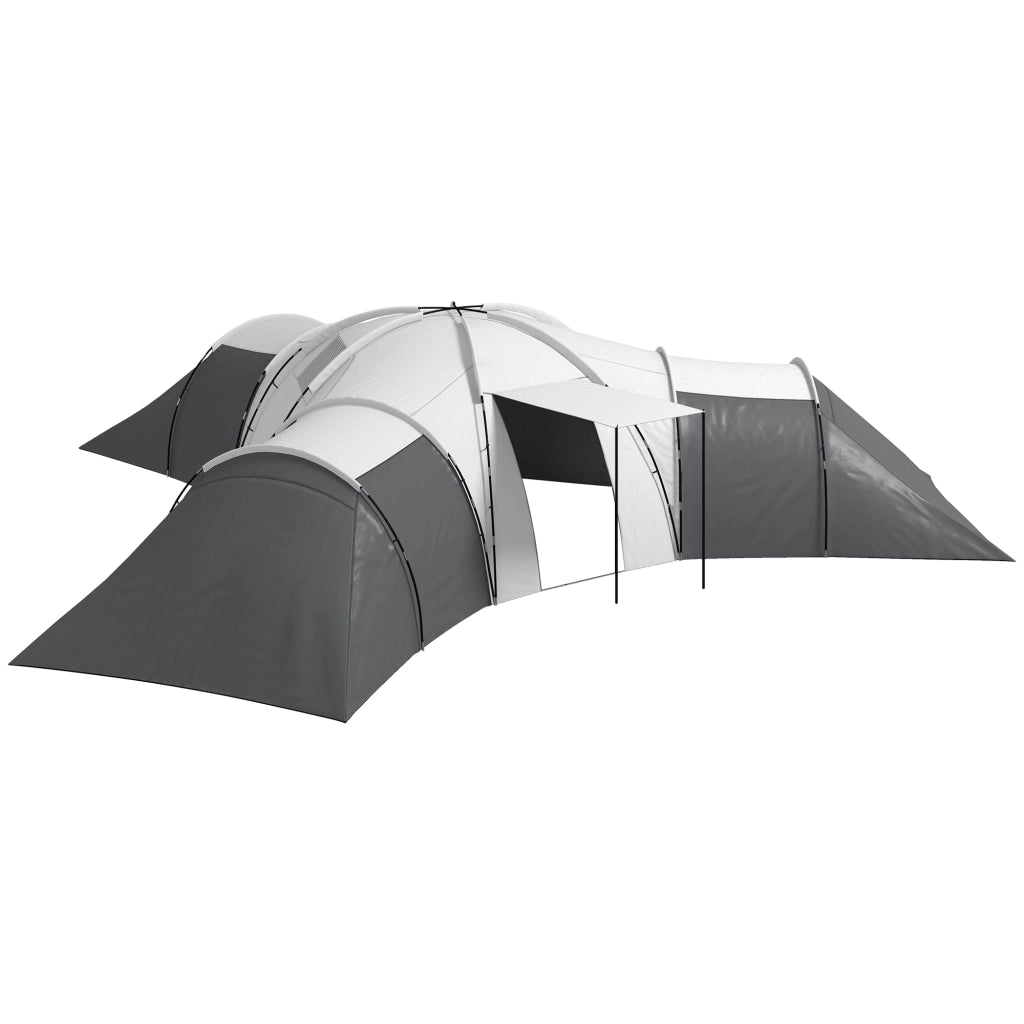 Tenda da campeggio per 6-9 persone, 4 stanze, grigio, impermeabile ¨C zephmum ¨C 615x615x225 cm