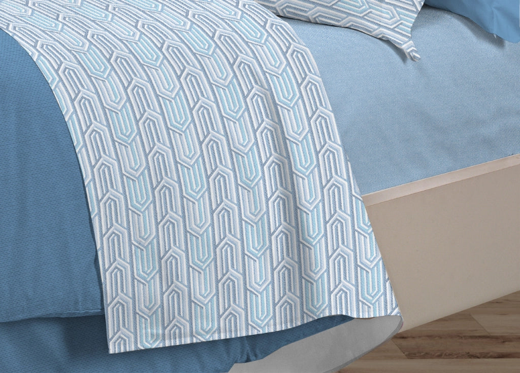 Completo Lenzuola Letto 100% Cotone Italy 3027 Disegno Henry - Singolo - Azzurro