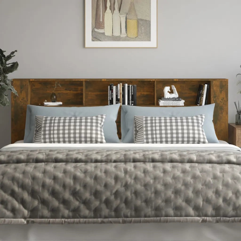 Testiera | Testata con Scomparti Rovere Fumo 220x18,5x104,5 cm