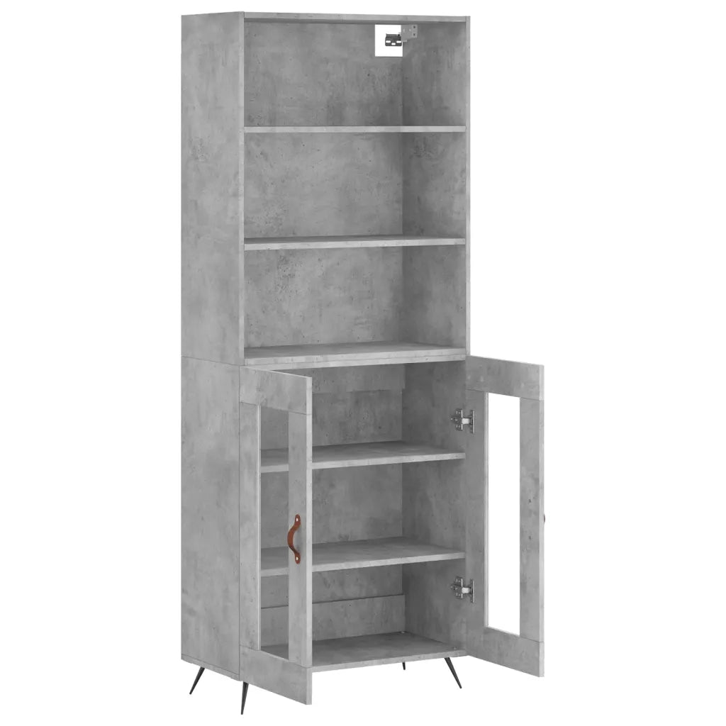 Credenza | Madia | Buffet da pranzo | Armadio da pranzo Grigio Cemento 69,5x34x180 cm in Legno Multistrato