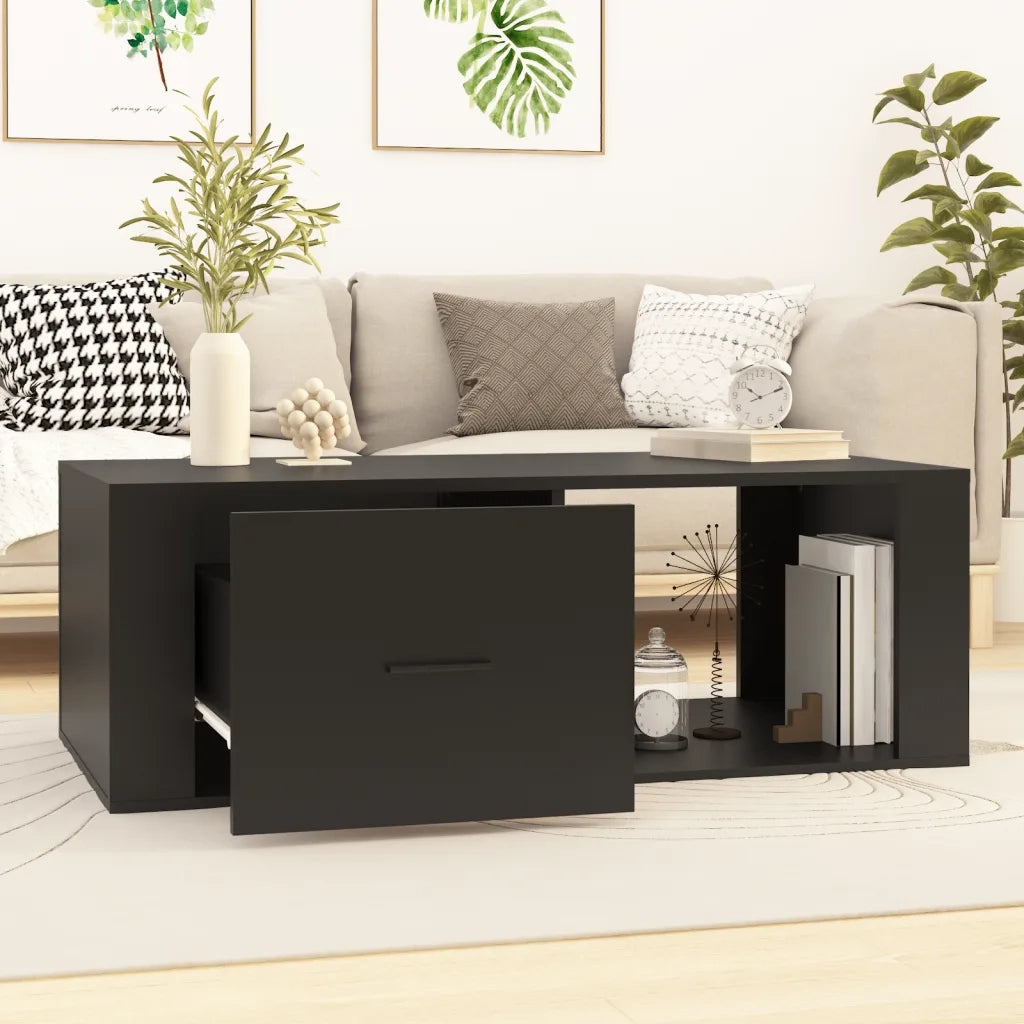 Tavolino da salotto | Tavolino da caff¨¨ | Tavolino da Soggiorno Nero 100x50,5x35 cm in Legno Multistrato