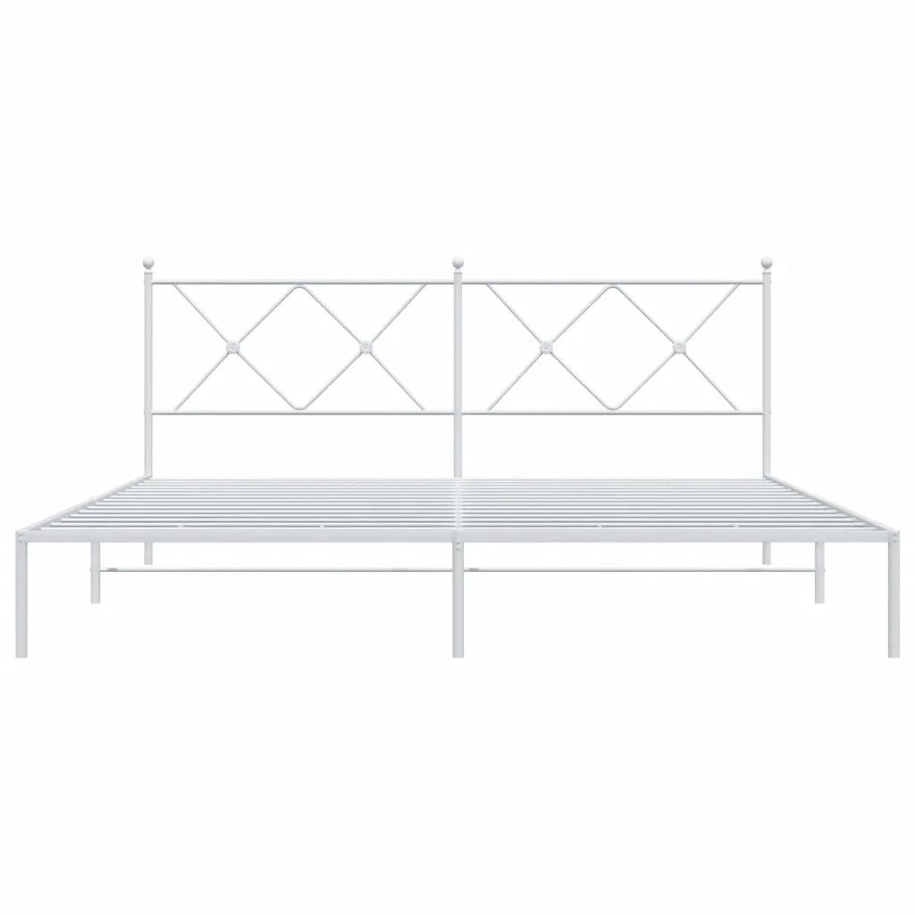 Giroletto con Testiera Metallo Bianco 183x213 cm