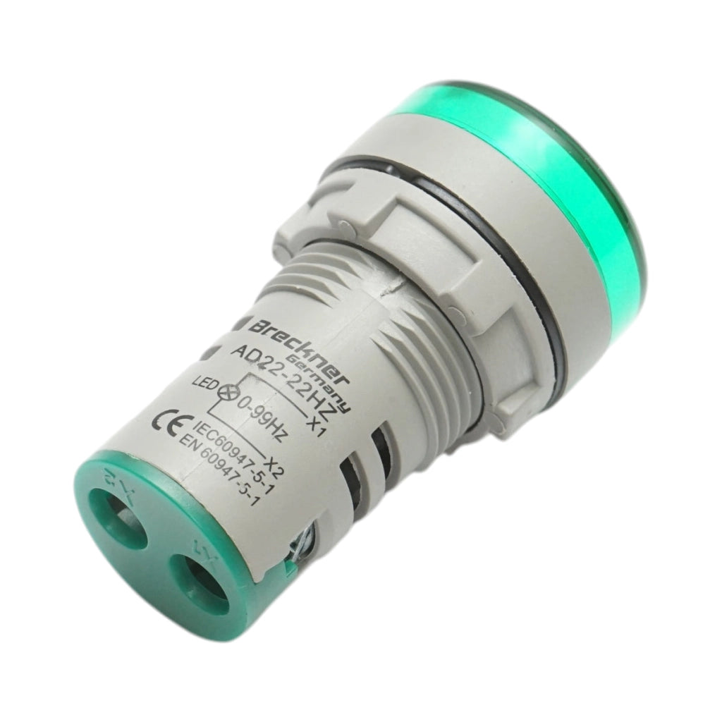 Indicatore di frequenza digitale amperometro LED verde 0-99Hz Ø 22mm Breckner Germany