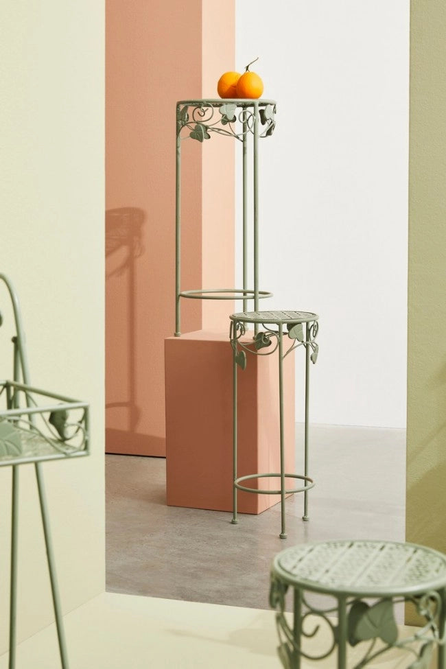 Set 4 Porta Fiori Metallo Verde Salvia da Interno - GIANNA