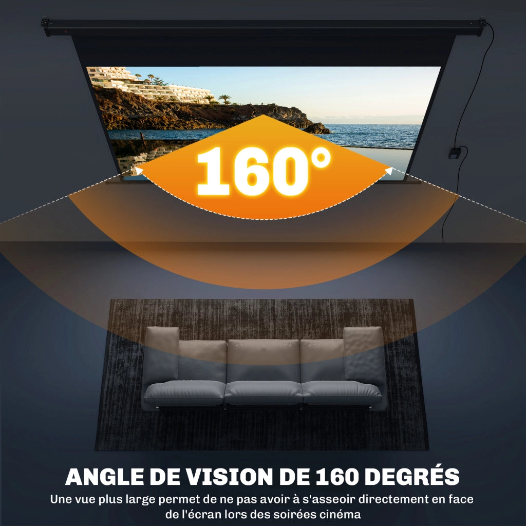 Schermo per proiettore da 100 pollici 16:9 ¨C zephmum ¨C 4K HD montaggio parete o soffitto