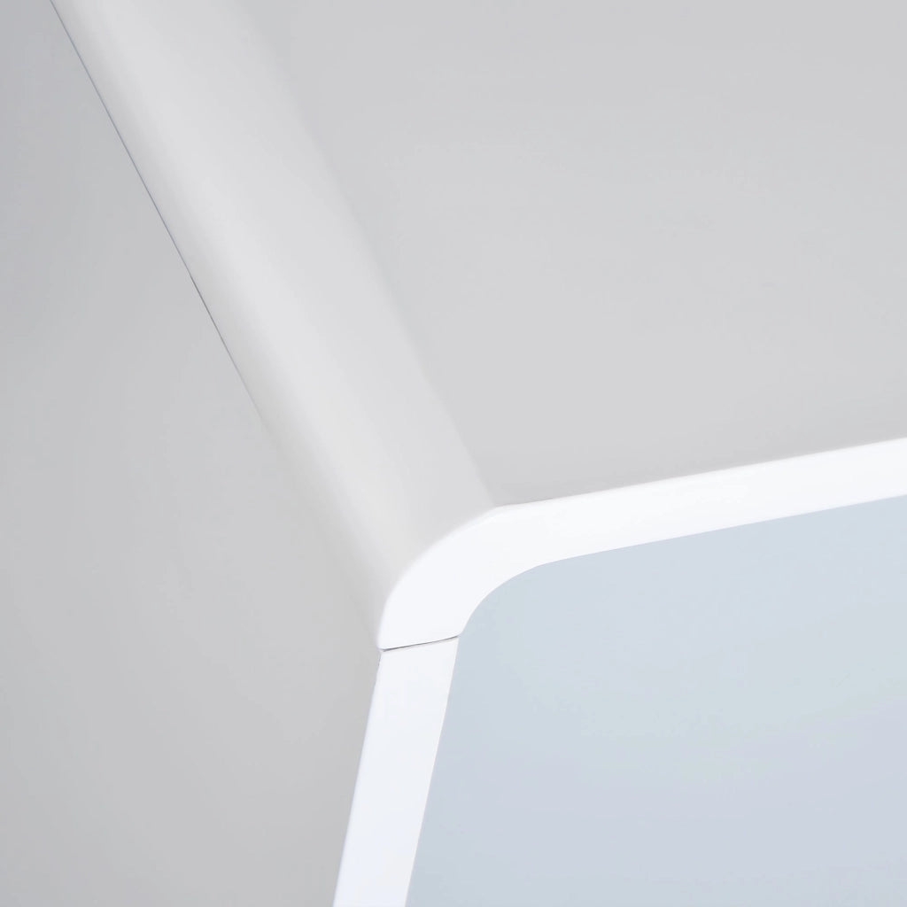 Comodino 1 Cassetto 1 Ripiano 40x38x58 cm in Legno  Bianco e Grigio