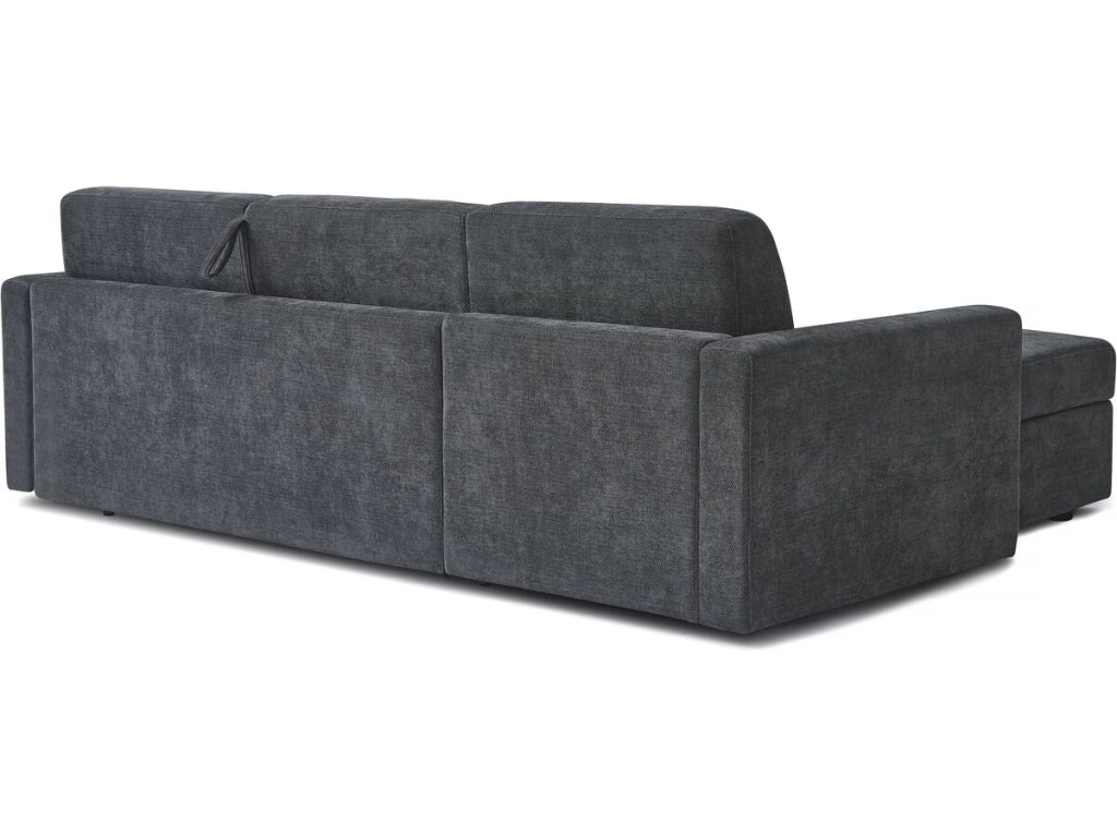 Divano angolare reversibile ed express trasformabile in tessuto "Celia" - 3 posti - Grigio