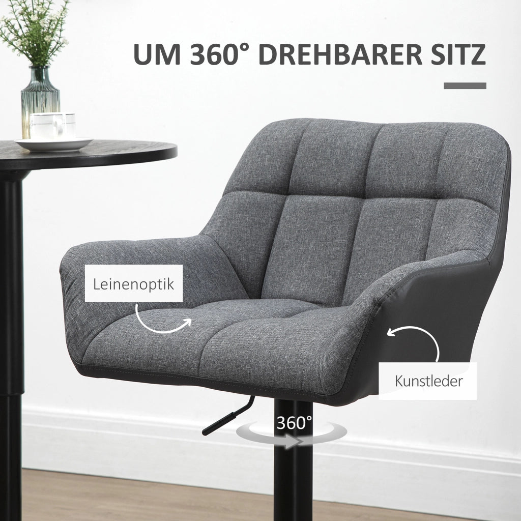 BARHOCKER Set da 2 pezzi Regolabile in altezza 57,5 x 52,5 x 93-114 cm Grigio