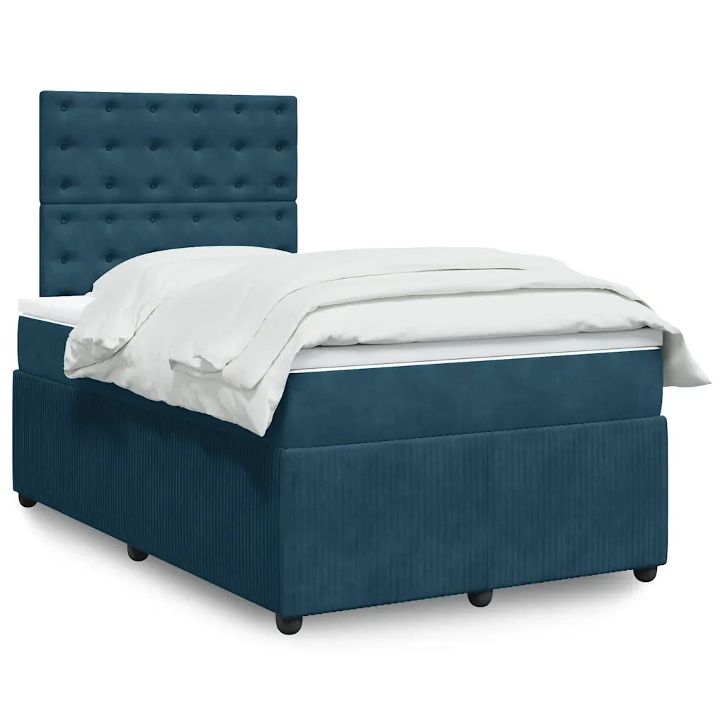 Giroletto a Molle con Materasso Blu 120x200 cm in Velluto 3294626