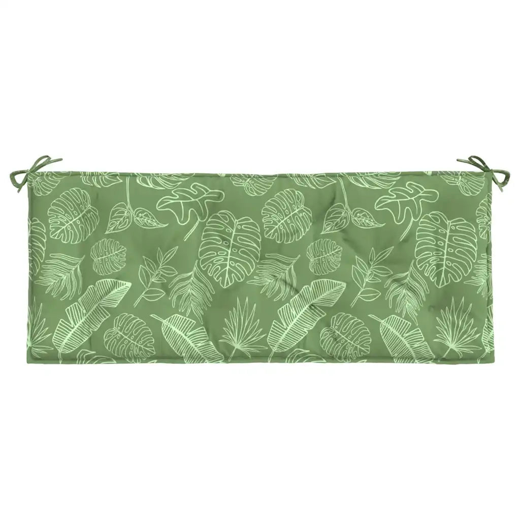 Cuscini Panca Giardino 2 pz-Set di 2 Cuscini per panchina da esterno Motivo a Foglie 120x50x7 cm Tessuto