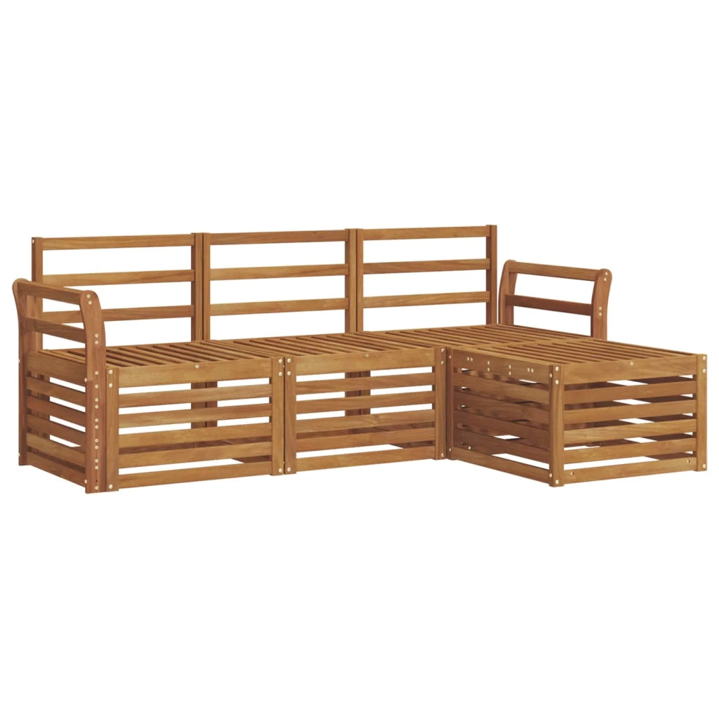 Set divani 4 pcs Naturale Legno di Acacia Massello 3374609