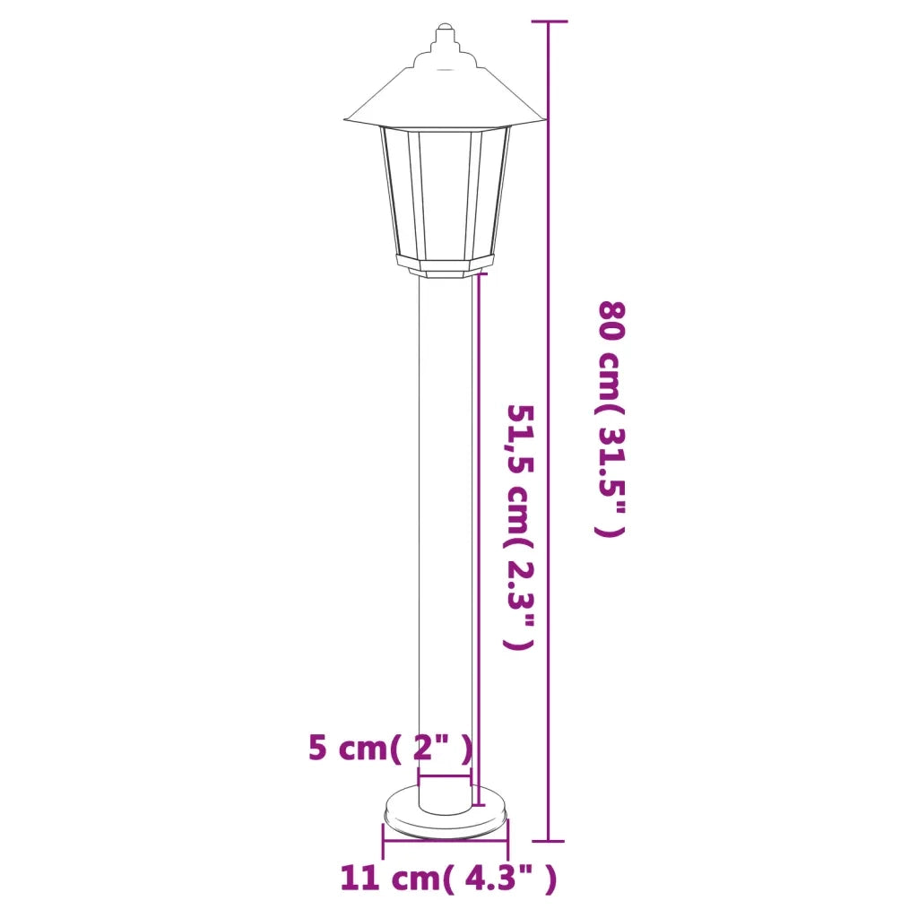 Lampada da Terra per Esterni Argento 80 cm in Acciaio Inox CFW4818570
