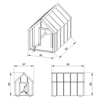 Cuccia per cani in legno LP SmartSide - 57 x 95 x H68 cm, Taglia M - TIMBELA M971-1