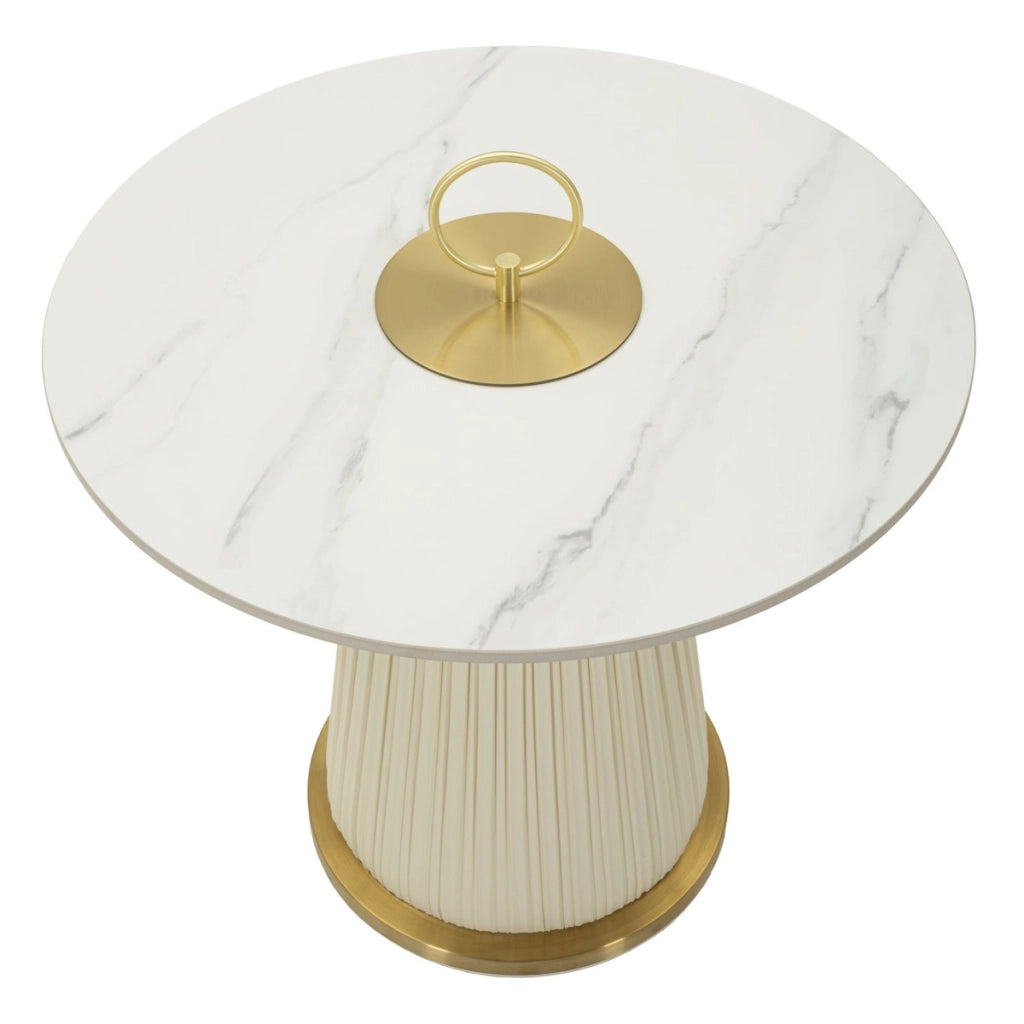 Tavolino VKH704, Beige, Ceramica, 54x60x60 cm