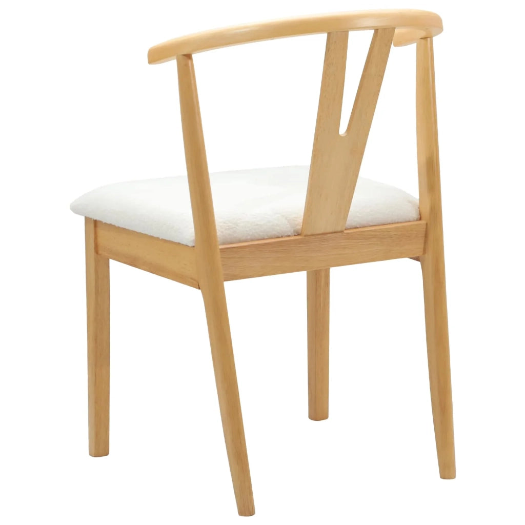 Sedia da pranzo 2 pcs Naturale e chiaro Legno di gomma solido