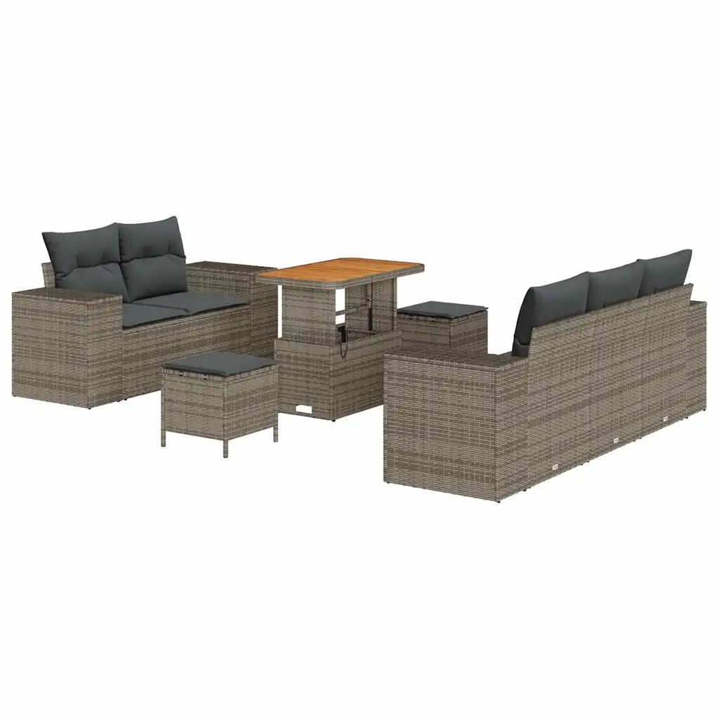 Set Divano da Giardino 8 pcs Grigio polyrattan 3361953