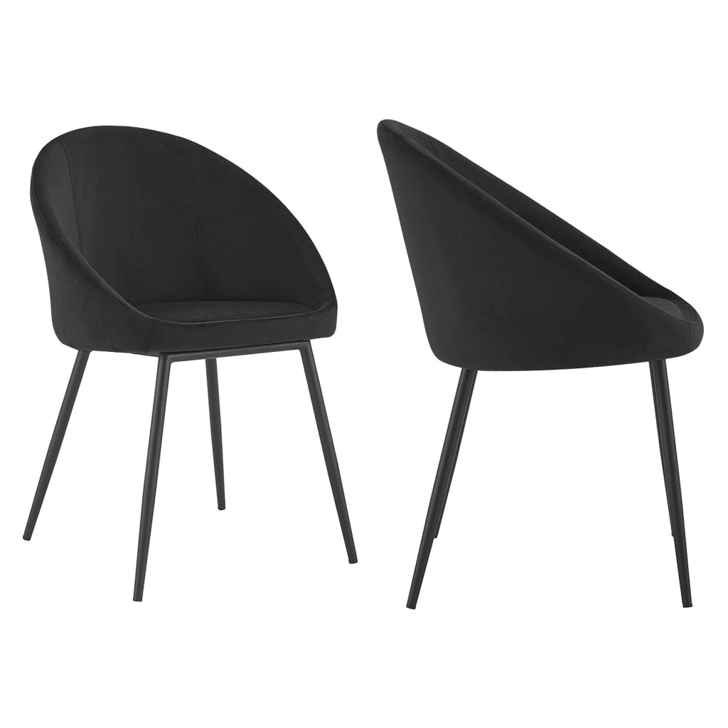 Set di 2 sedie vintage DIANE in velluto nero